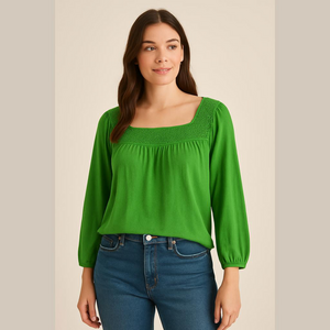 Old Navy Plus Green Long Sleeve Blouse